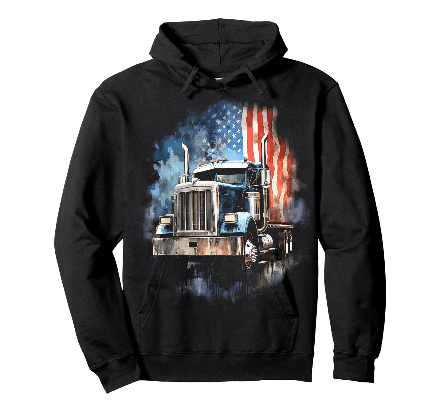 Truck Driver Patriotic American Flag Trucker Semi Driver USA T-Shirt