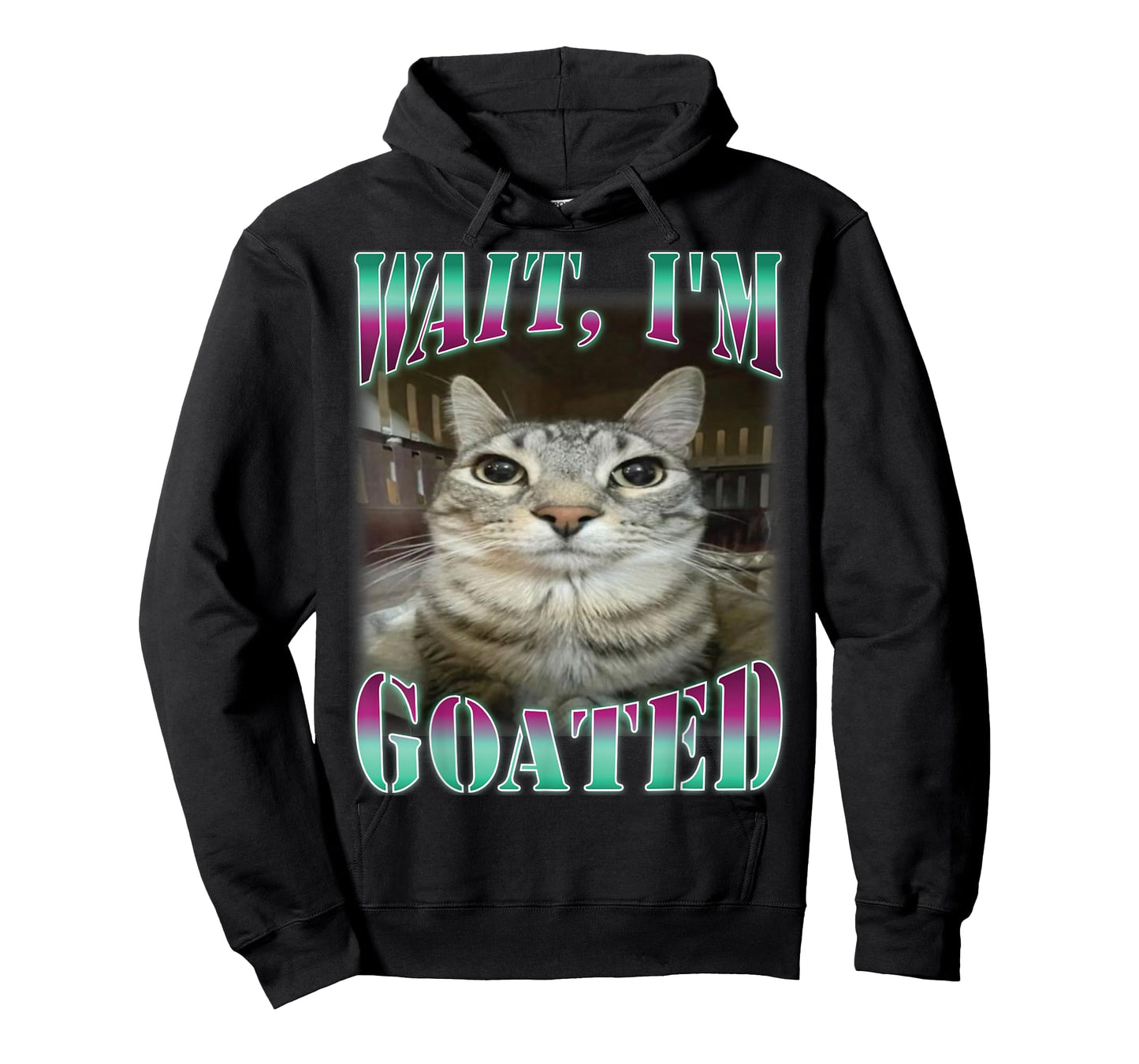 Funny Wait I'm Goated Silly Cat Meme Men Women T-Shirt