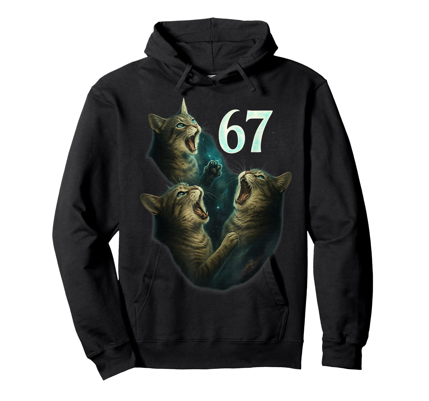 67 Meme Cat Howling at 67 Funny 6 7 T-Shirt