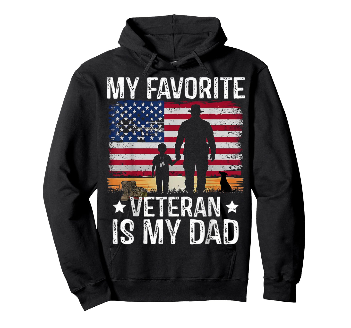 My Favorite Veteran is My Dad American Flag Military Family T-Shirt