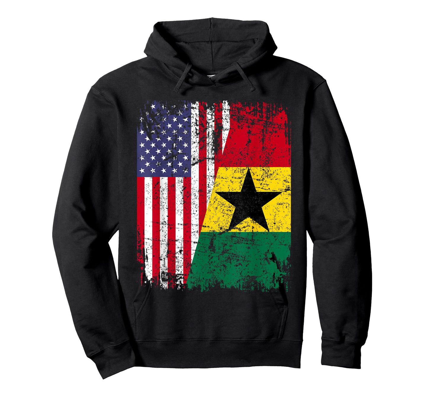 GHANAIAN ROOTS | Half American Flag | GHANA T-Shirt