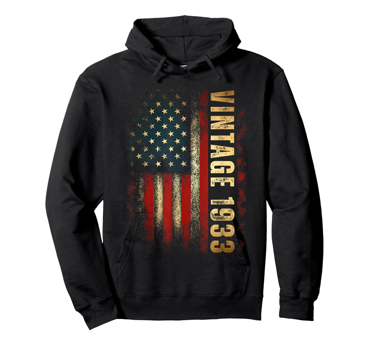 Vintage 1933 American Flag 92nd Birthday 92 Years Old Men T-Shirt