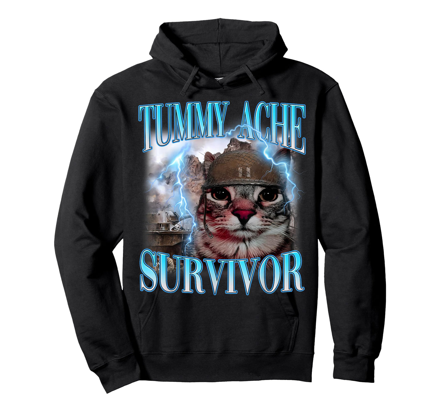 Tummy Ache Survivor Shirt Funny Meme Shirt Funny Cat Humor T-Shirt