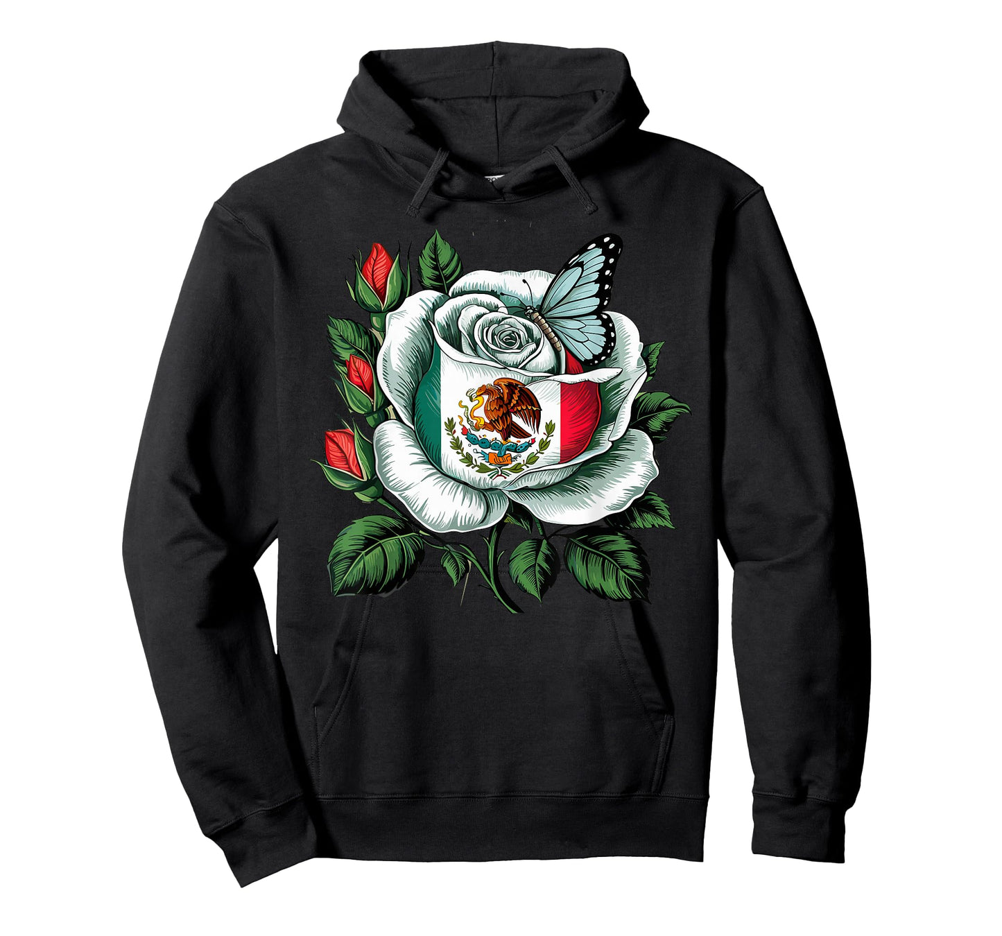 Viva Mexico Mexican Independence Day Flower Butterfly Design T-Shirt