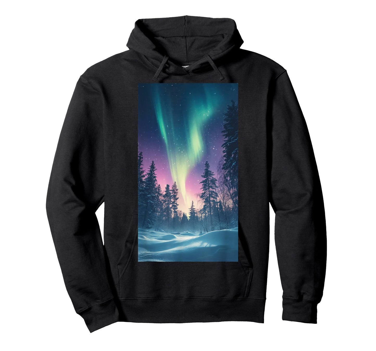 Northern Lights Snowy Forest Aurora borealis T-Shirt