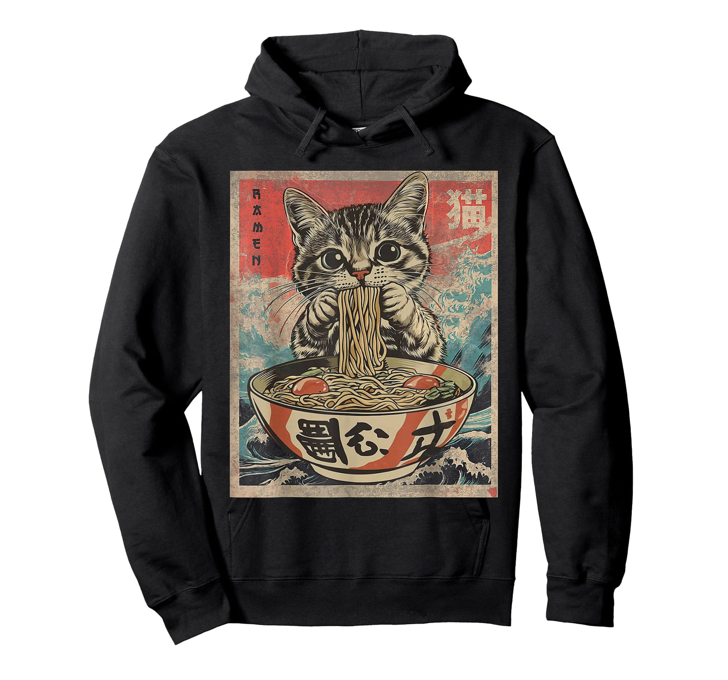 Funny Cat Ramen Noodles Kawaii Anime Manga Japanese Food T-Shirt