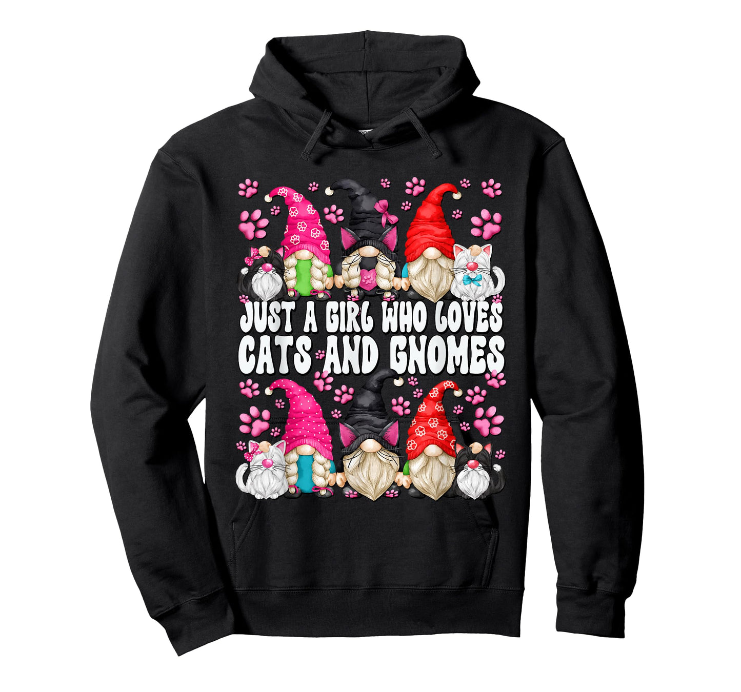 Just A Girl Who Loves Cats And Gnomes For Women Funny Saying T-Shirt