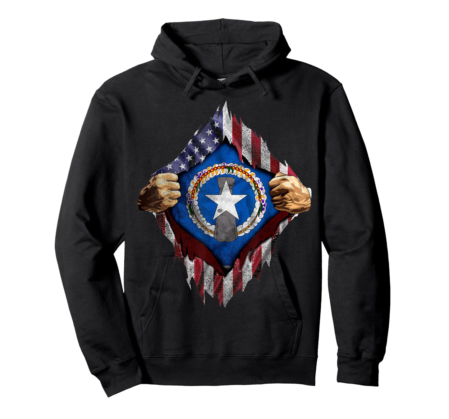 Saipan American Flag Shirt - CNMI seal T shirt T-Shirt