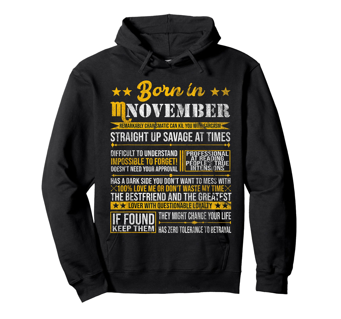 Born in November Scorpio Horoscope Birthday Gift T-Shirt