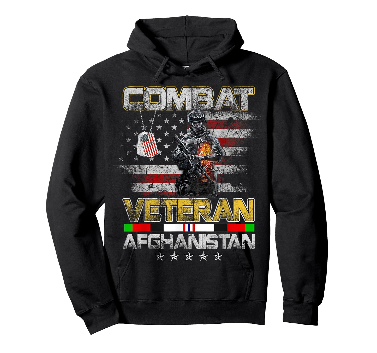 U.S Combat Afghanistan Veteran Vintage Flag Veterans Day T-Shirt