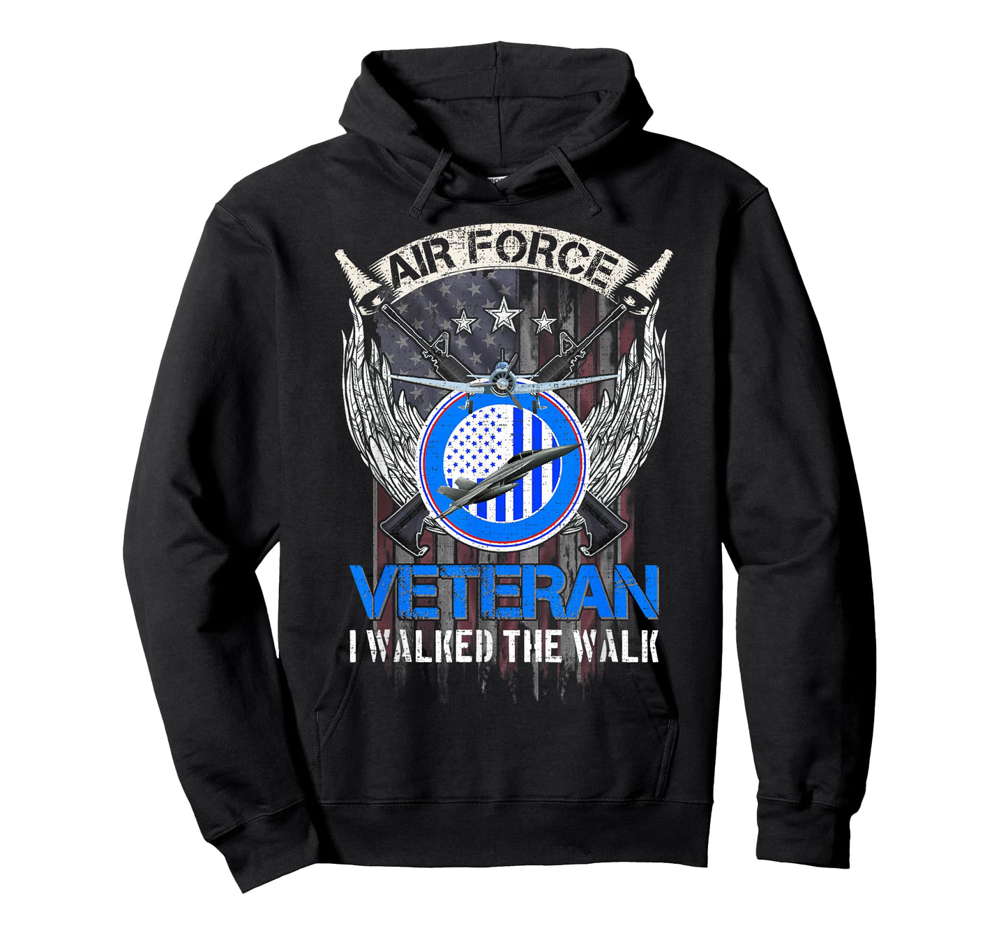 Vintage American Flag US Air Force Veteran I Walked The Walk T-Shirt