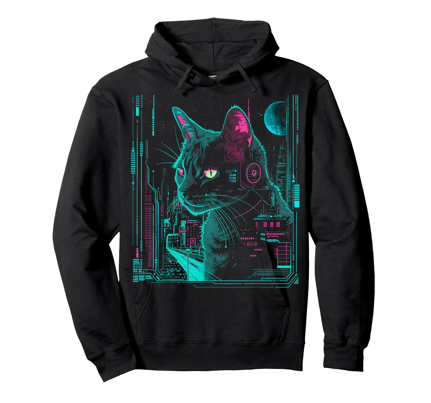 Cyberpunk Cat with cybernetic enhancements T-Shirt