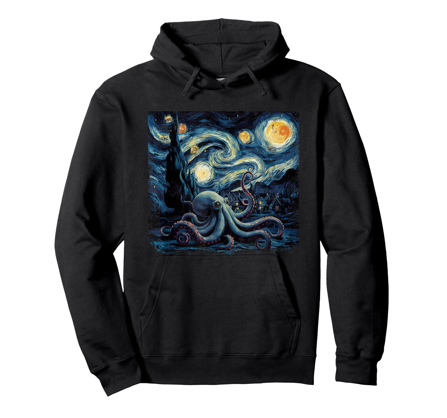 Starry Night Van Gogh Painting Octopus Lover T-Shirt