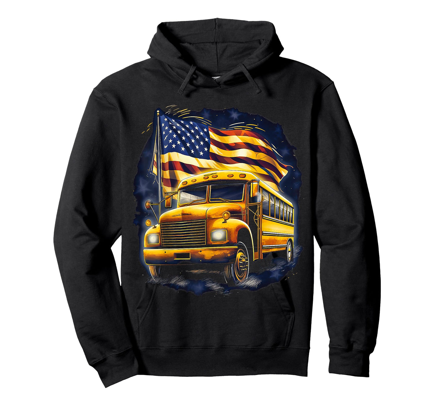 School Bus Driver USA American Flag Funny Bus Driver T-Shirt