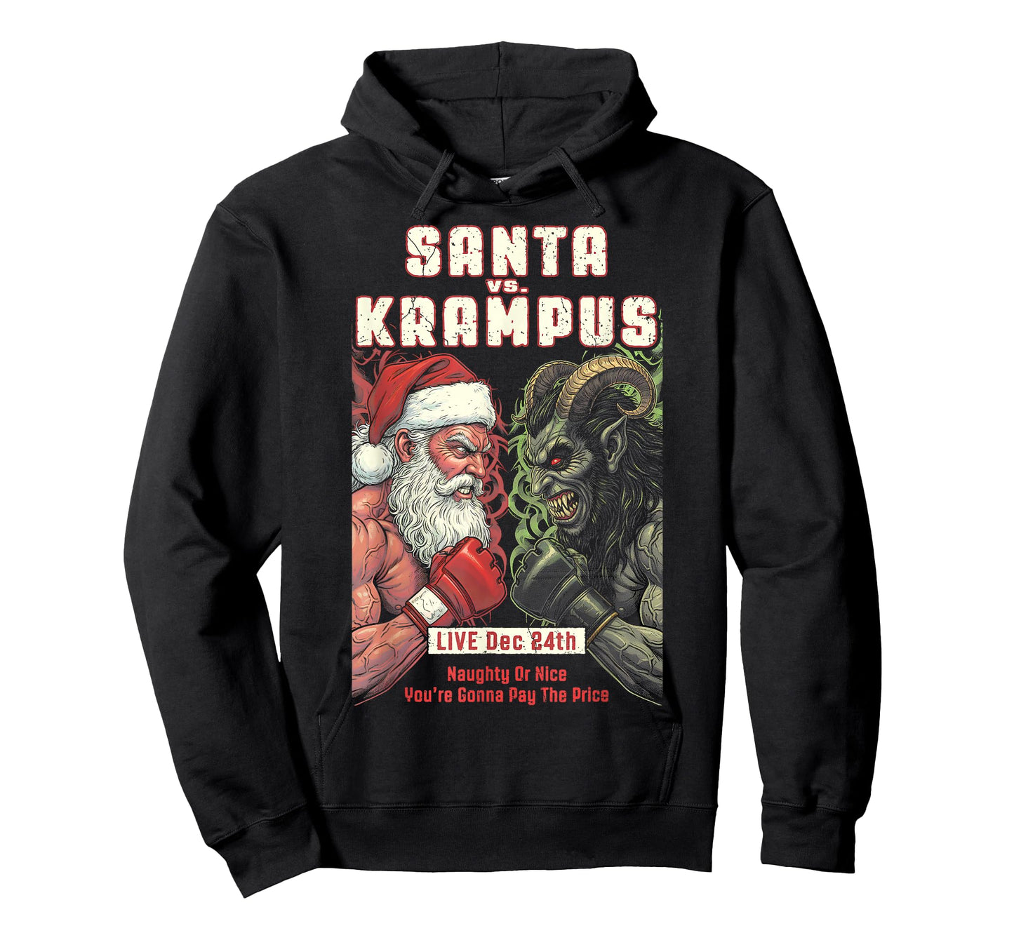 MMA Mixed Martial Arts Funny Christmas Santa Krampus Fight T-Shirt