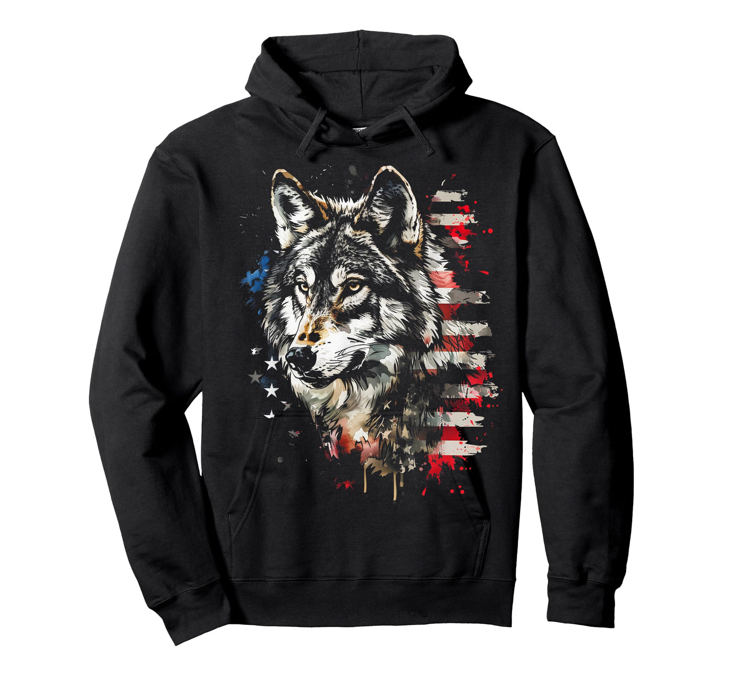 Patriotic Wolf American Flag USA Wolf Lover Women Kids Men T-Shirt