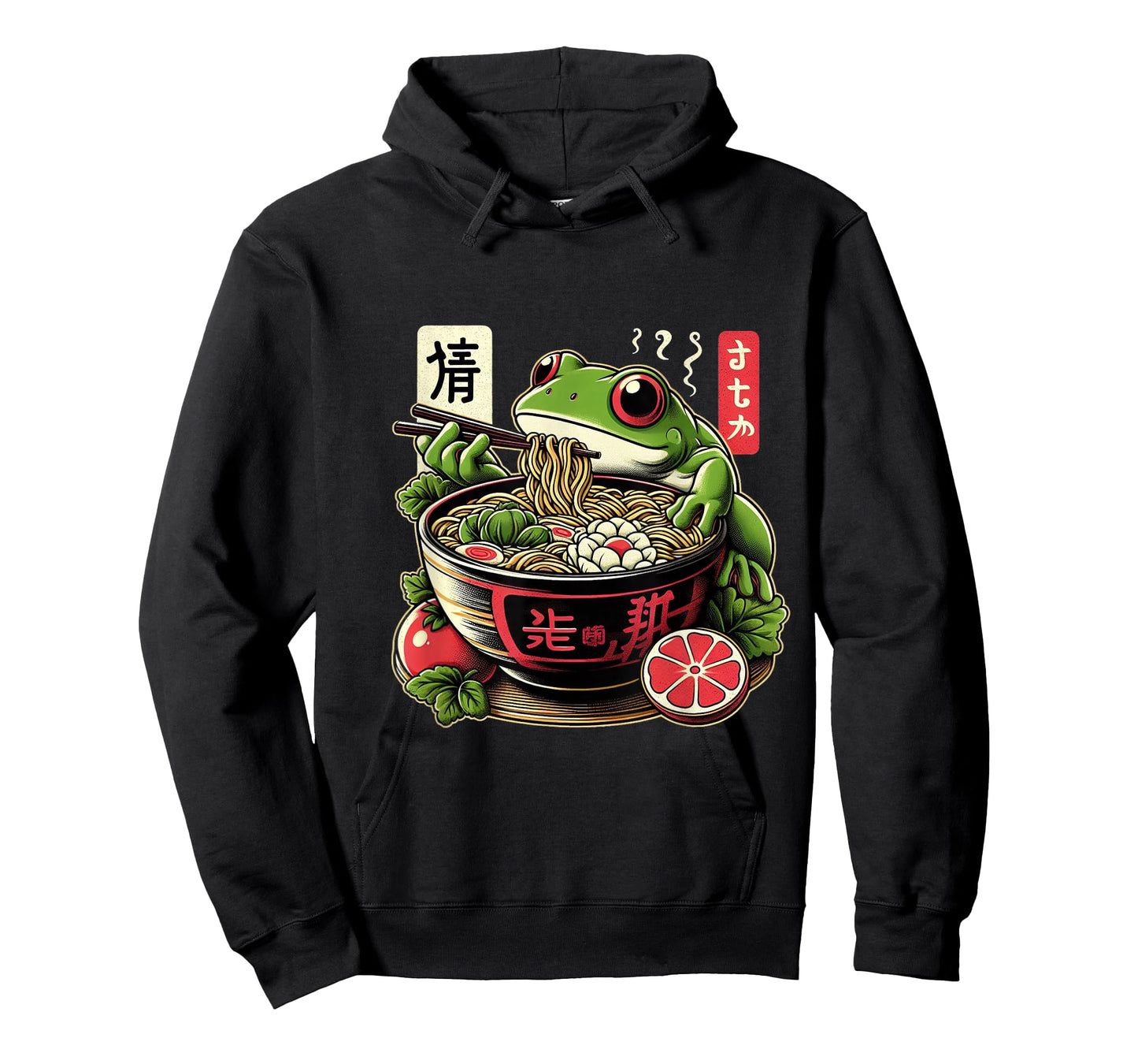 Frog Eating Ramen Kawaii Neko Japanese Noodles Anime Lovers T-Shirt