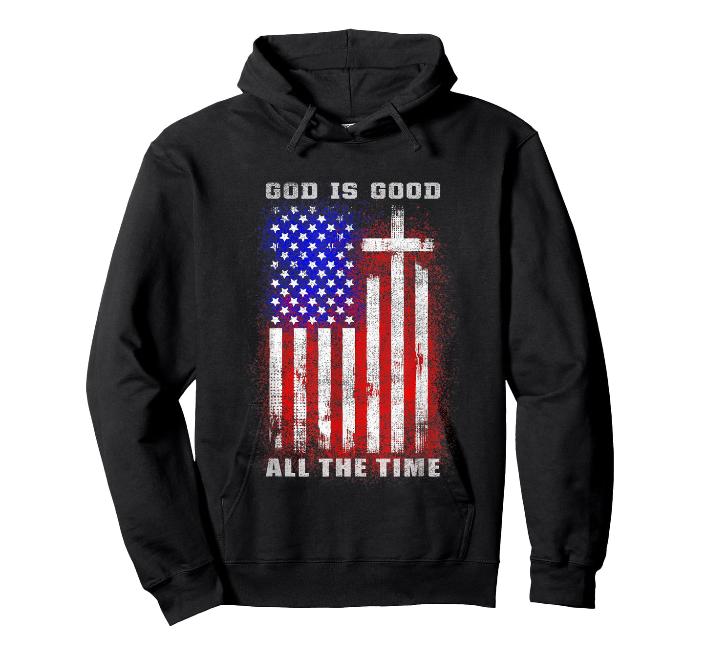 God Is Good All The Time Christian Faith American Flag Women Men T-Shirt