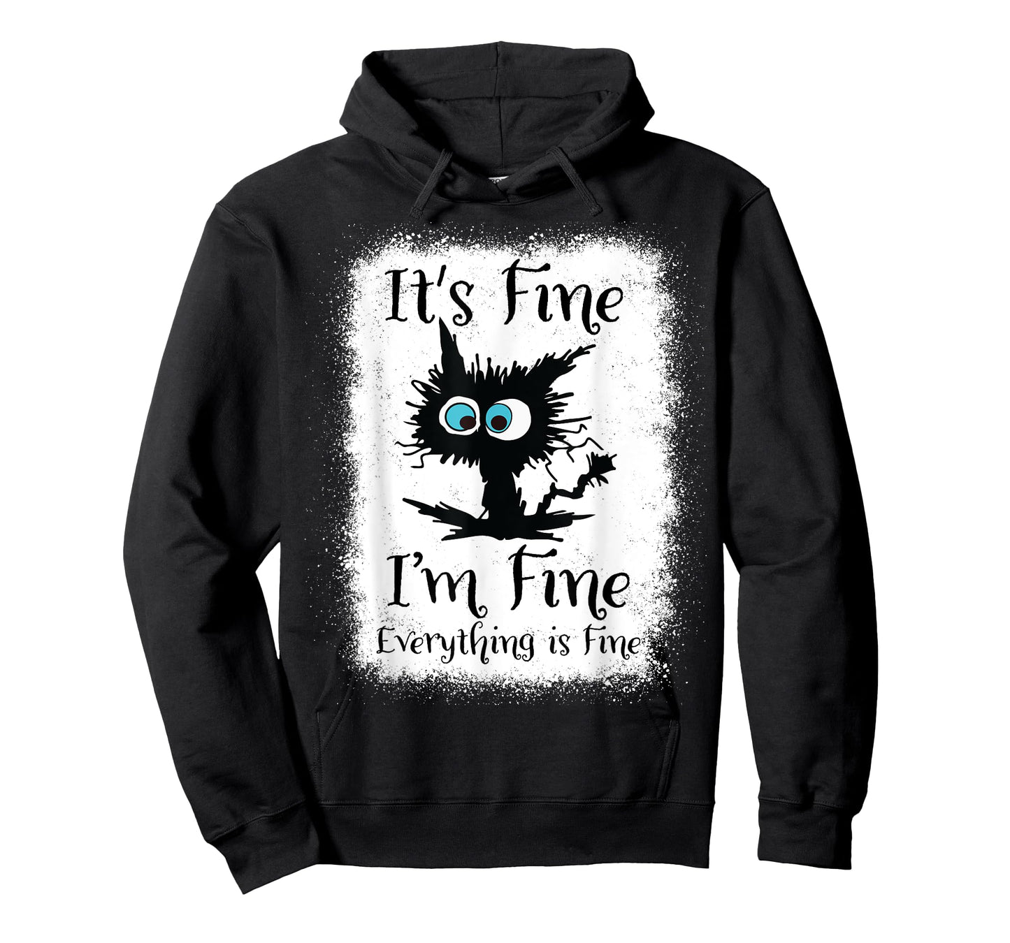 It's Fine I'm Fine Everything Is Fine Funny Black Cat Nurse T-Shirt