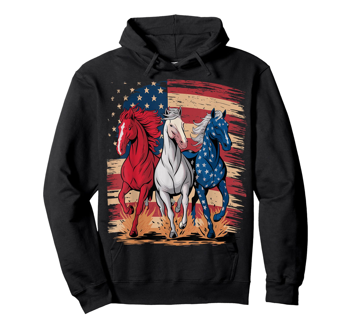 Horse Patriotic USA Flag 4th Of July Horses T-Shirt
