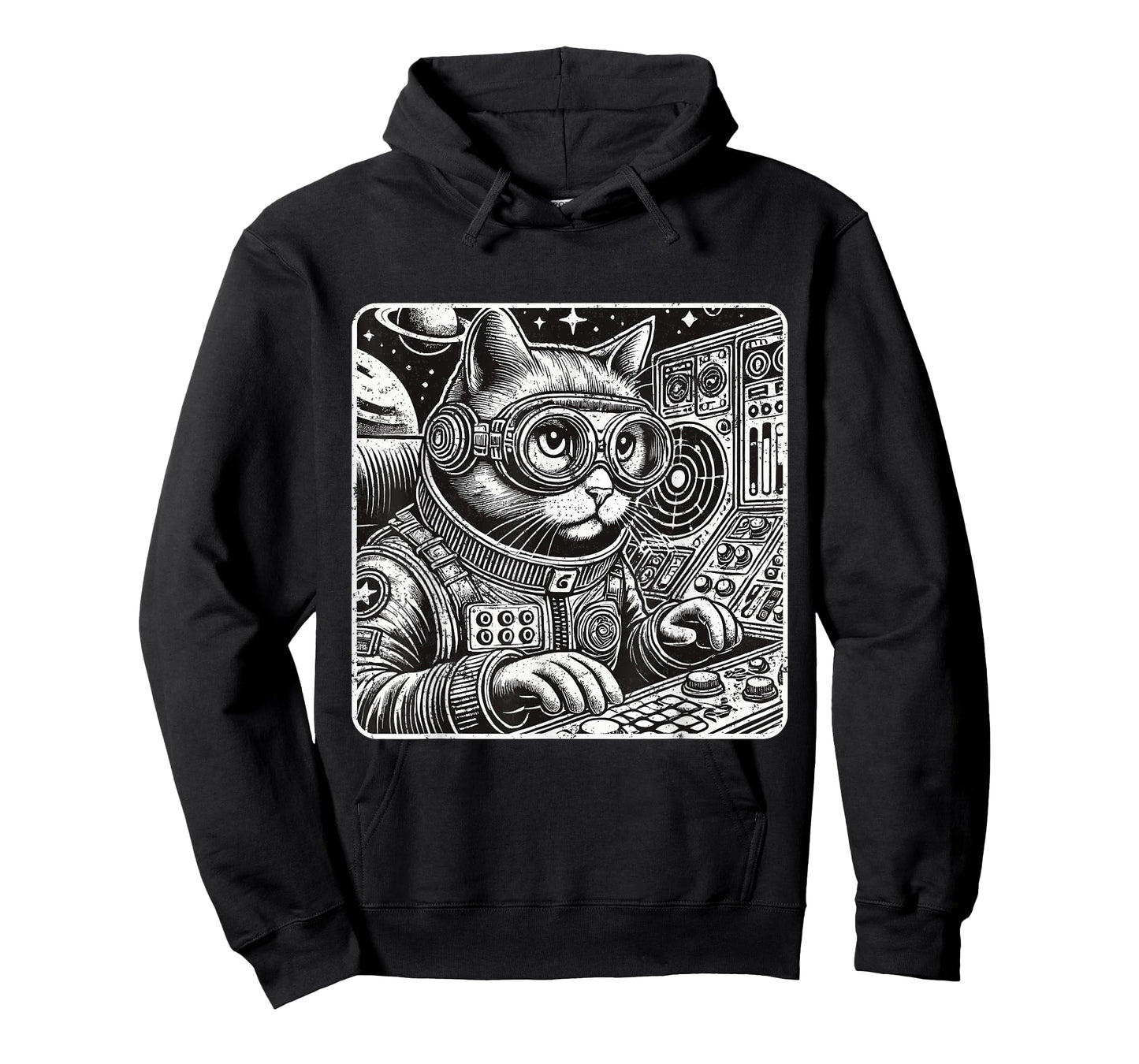 Cyberpunk Cat Shirt Vintage Outer Space Astronaut Cat Lover Men Women Girls Kids T-Shirt
