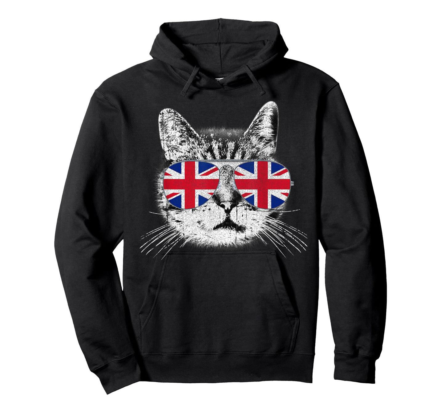 UK Union Jack British Flag England Cat Sunglasses Gift T-Shirt Small
