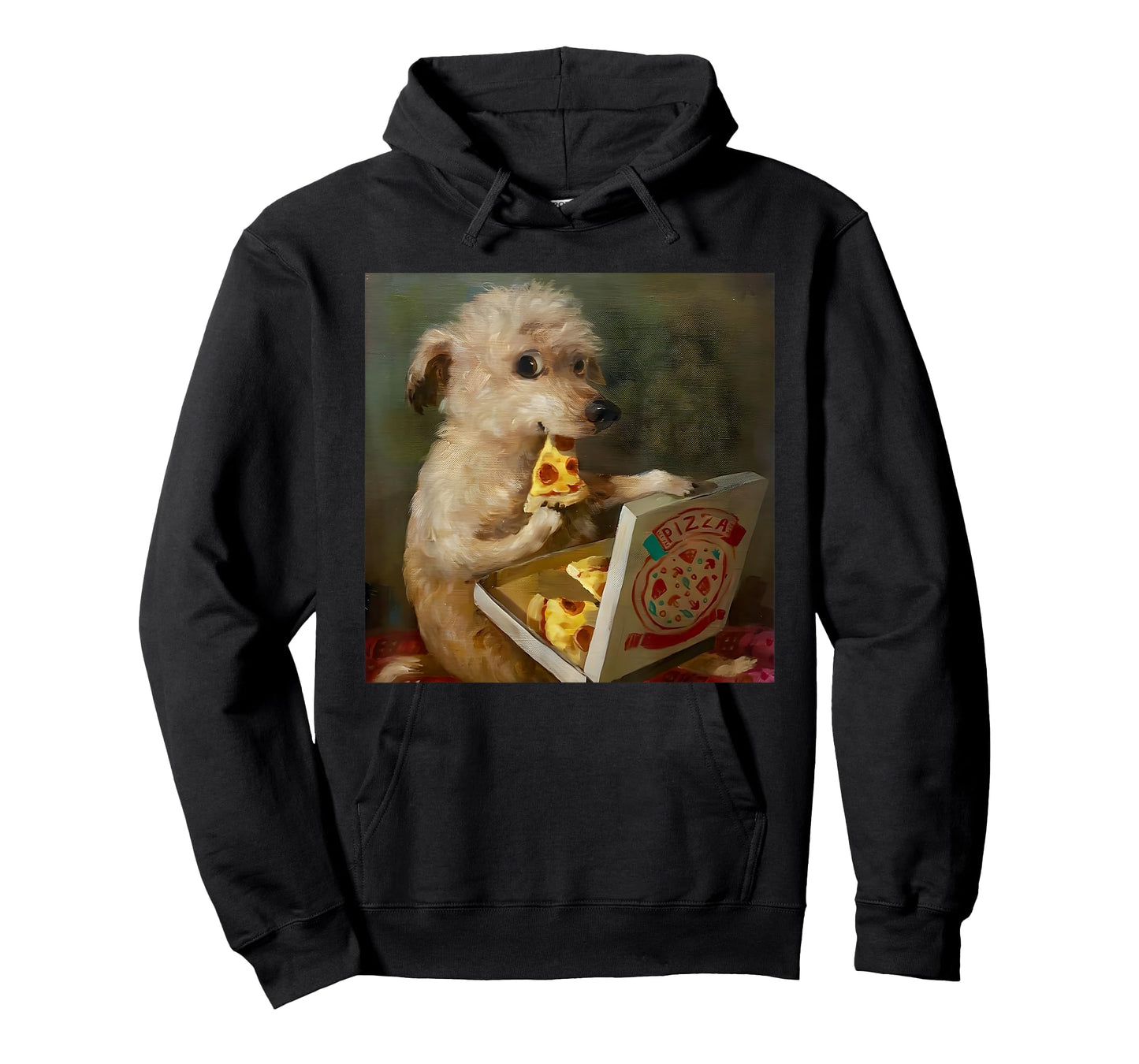 Cute Dog Eating Pizza Funny Pet Lover T-Shirt