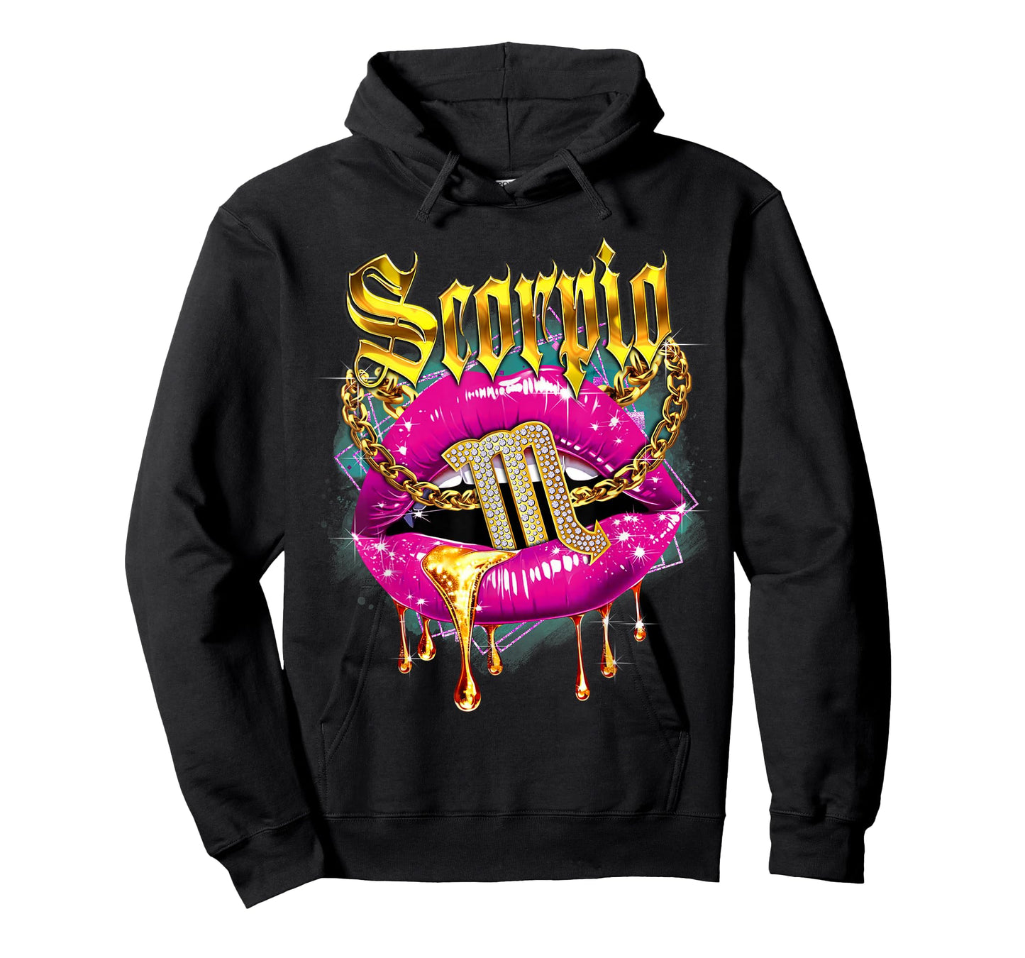 Scorpio Queens Birthday Pink Lips Afro Girls Scorpio Zodiac T-Shirt