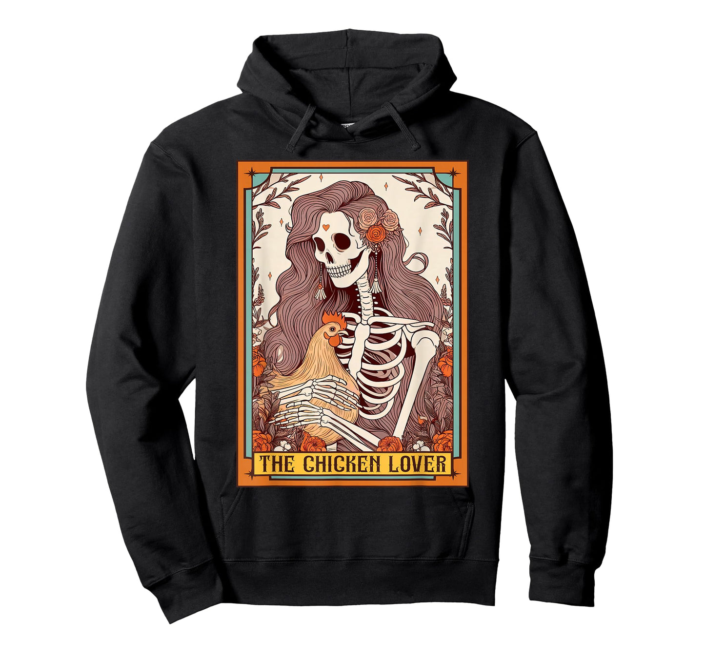 Chicken Mom Farm Life Skeleton The Chicken Lover Tarot Card T-Shirt