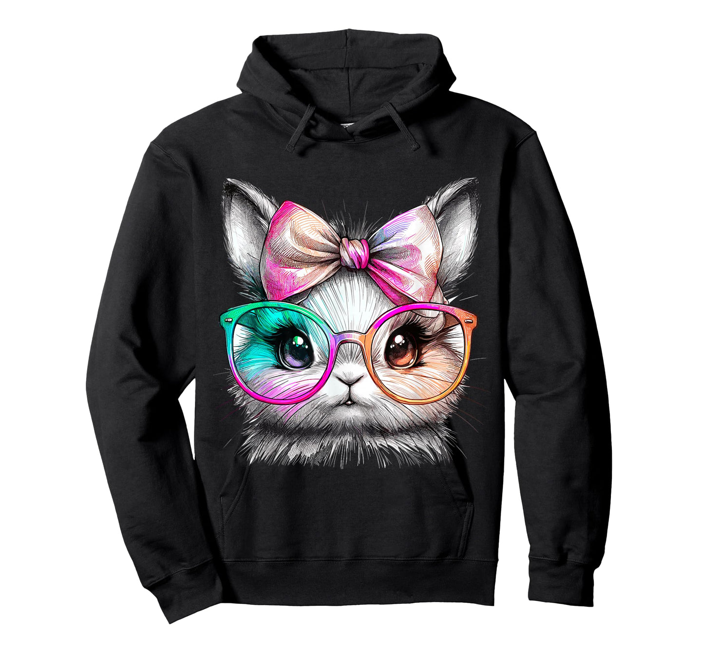 Cute Rabbit with Glasses Tie-Dye Easter Day Bunny T-Shirt