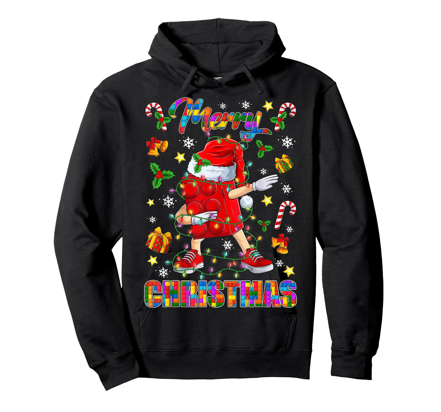 Merry Christmas Dabbing Blocks Building Master Builder Boys T-Shirt