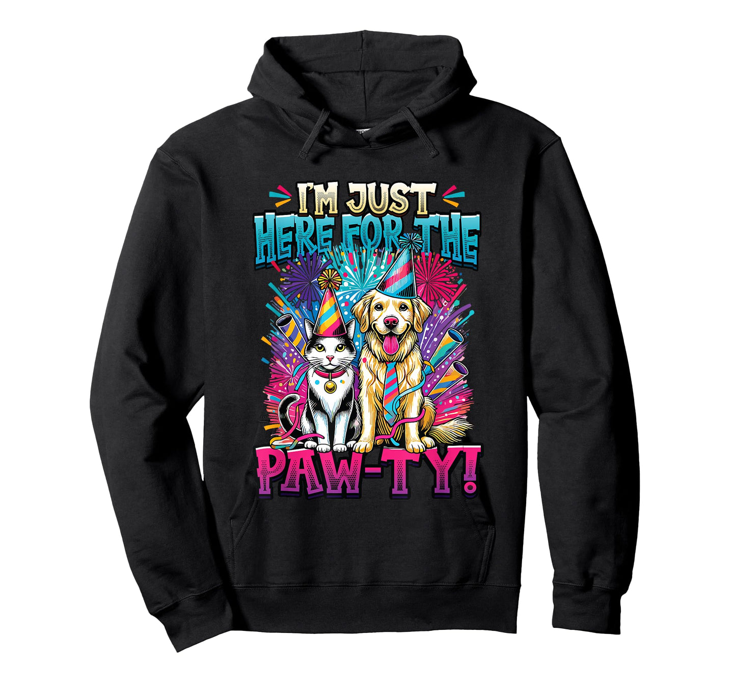 I'm Just Here For The Paw-ty - Animal Lover Birthday T-Shirt