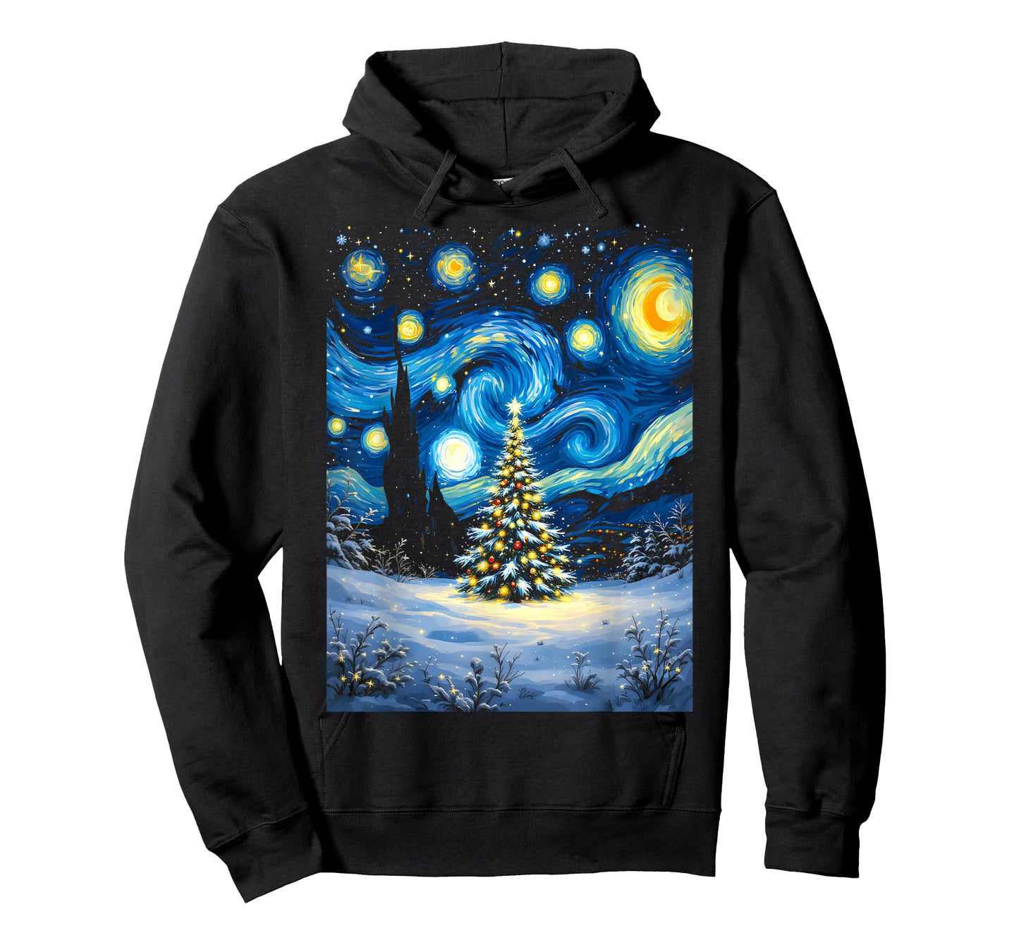 Christmas Tree Starry Night Van Gogh Winter Wonderland T-Shirt