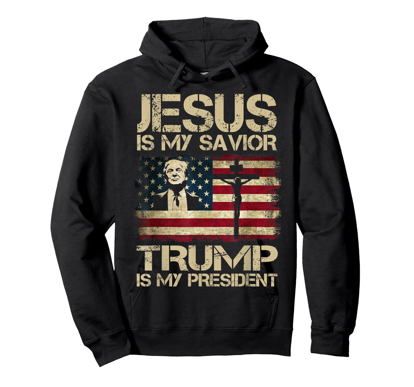 Jesus is My Savior Trump is My President Trump 2024 USA Flag T-Shirt