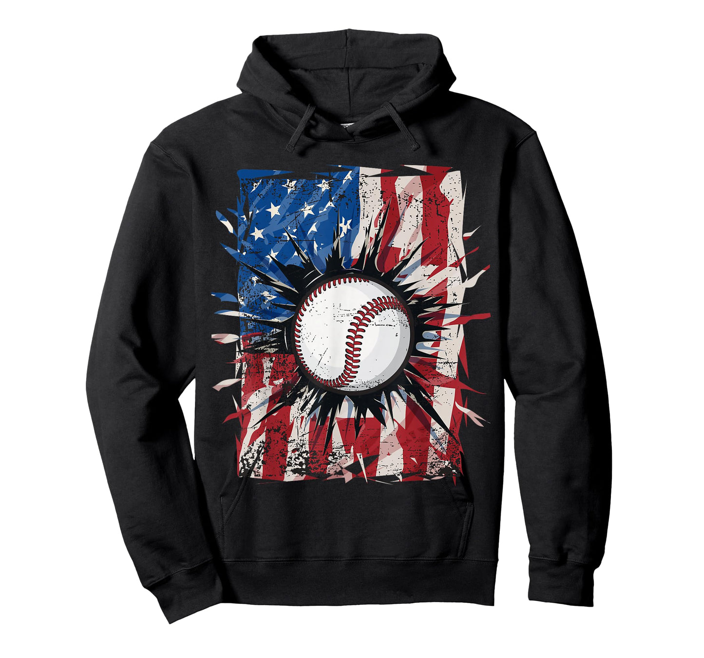 Patriotic Baseball 4th of July Men USA American Flag Boys T-Shirt