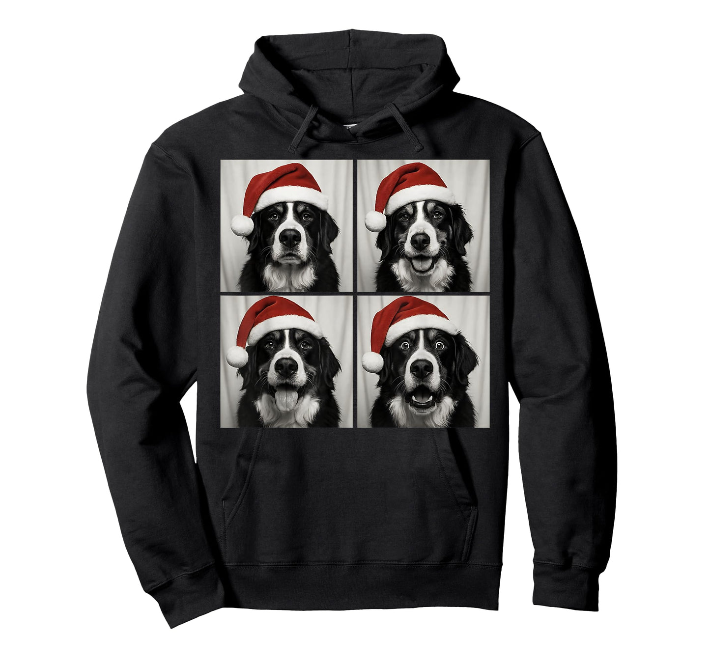 Funny Christmas Bernese Mountain Dog Santa Photo Booth T-Shirt