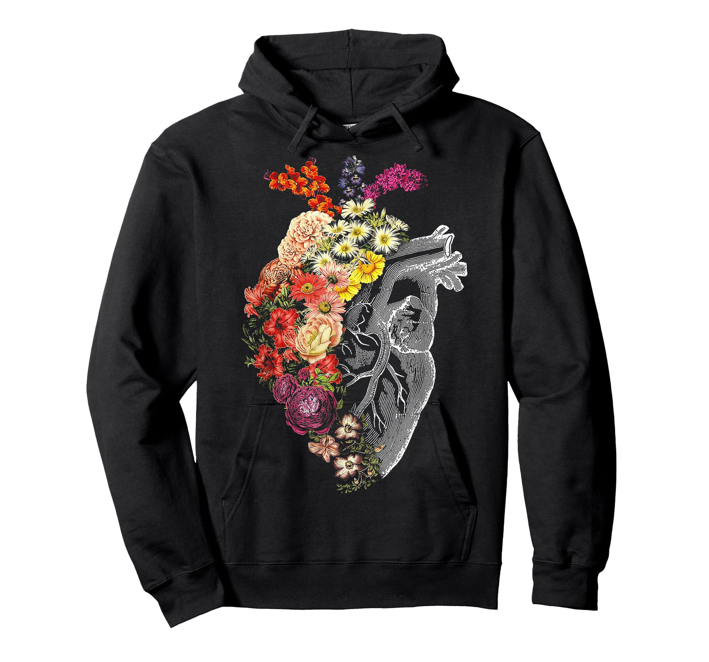 Anatomical Heart And Flowers Funny Nurse Gift For Graduation T-Shirt