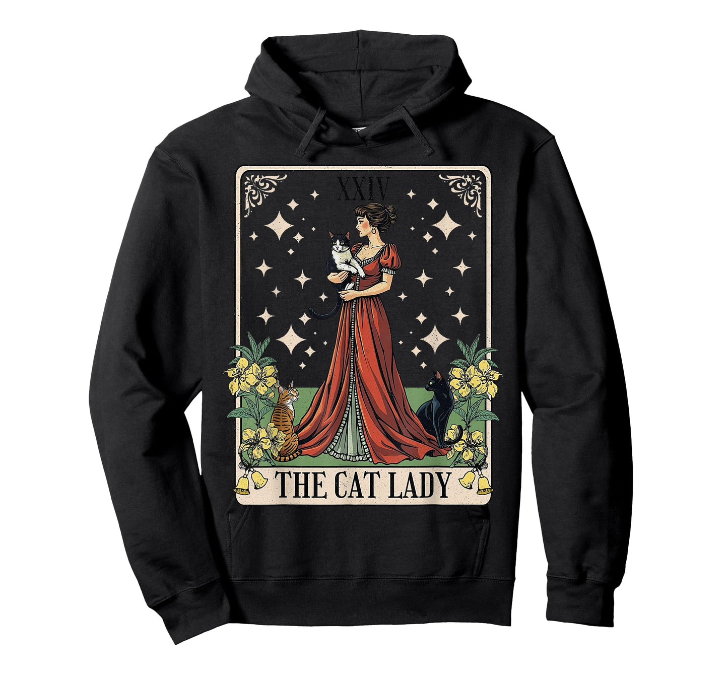 The Cat Lady Tarot Card, Vintage Gothic Cat Women Cat Mom T-Shirt