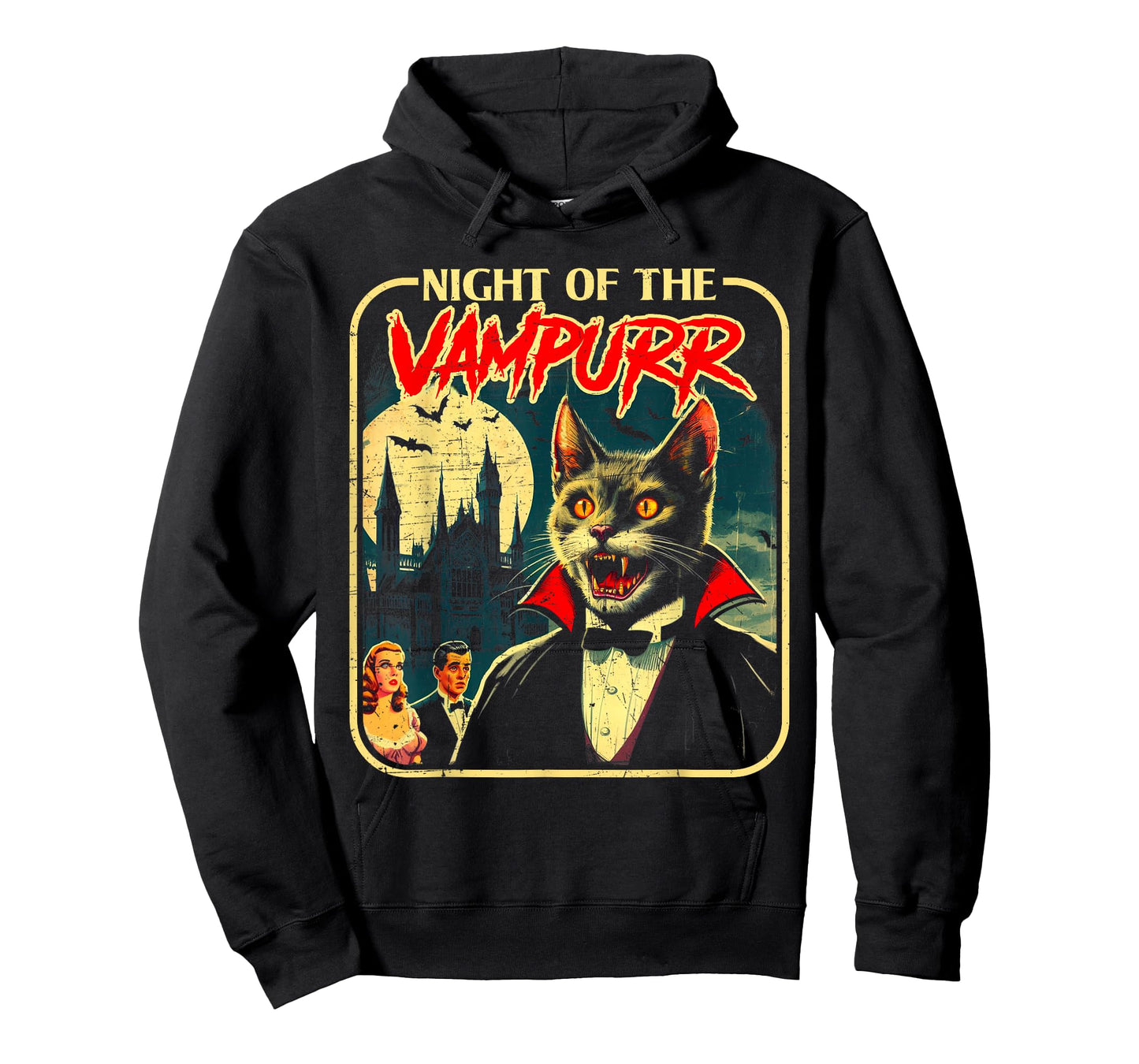 Night of The Vampurr Funny Cat Halloween T-Shirt