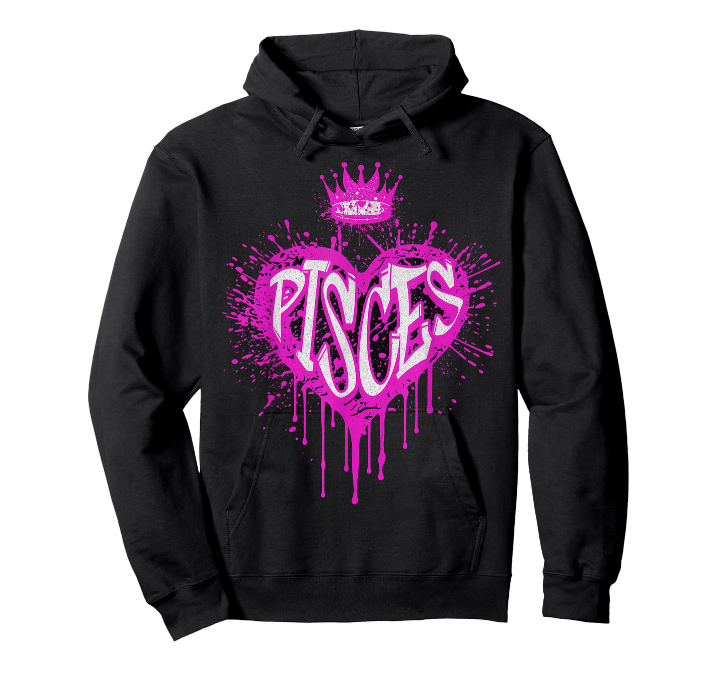 Pisces Graffiti Airbrush Heart Zodiac Sign Astrology Product T-Shirt