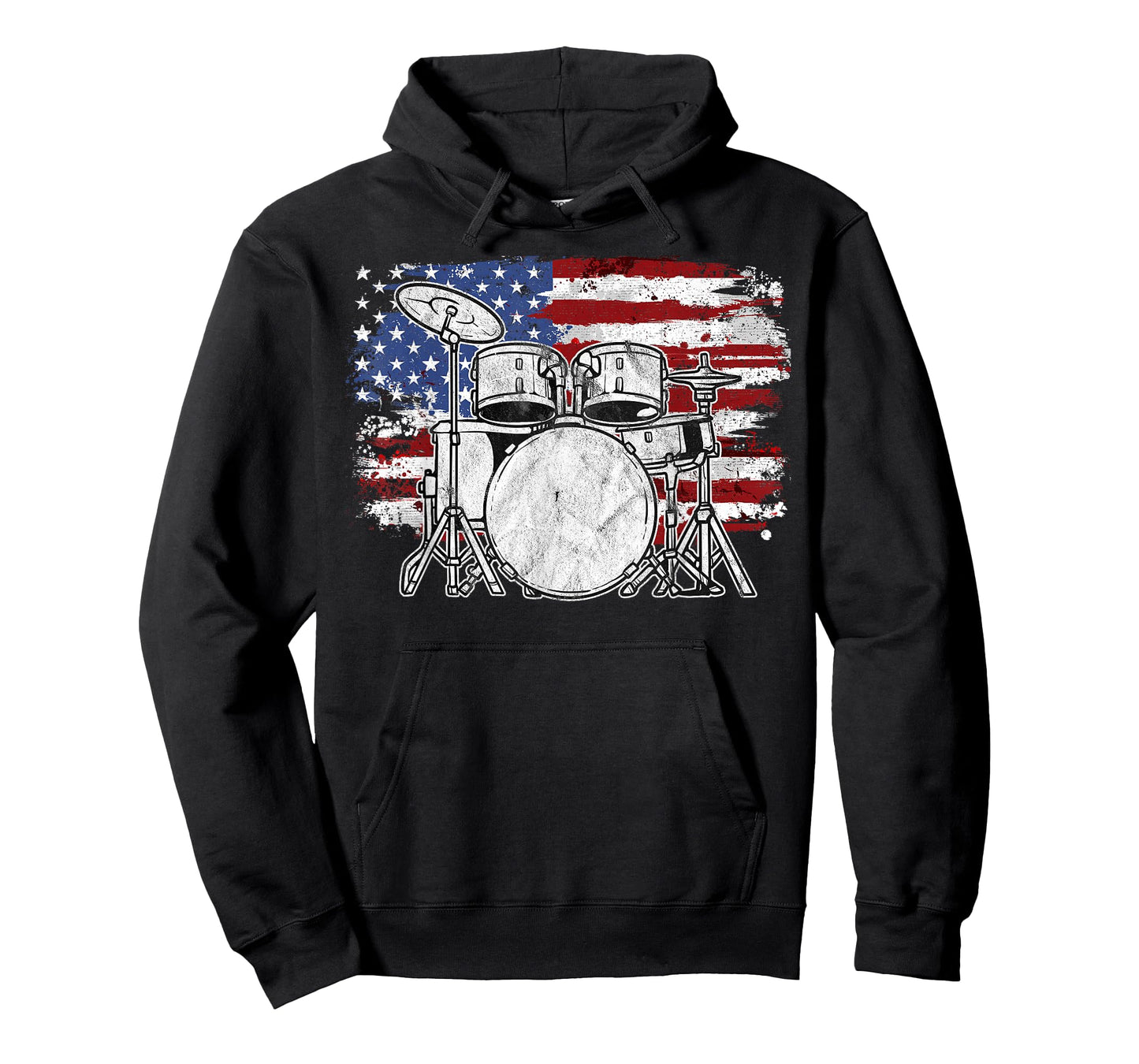 Drummer Drum Set Drums USA Flag American 4th Of July Gift T-Shirt for Women Girls Kids Men
