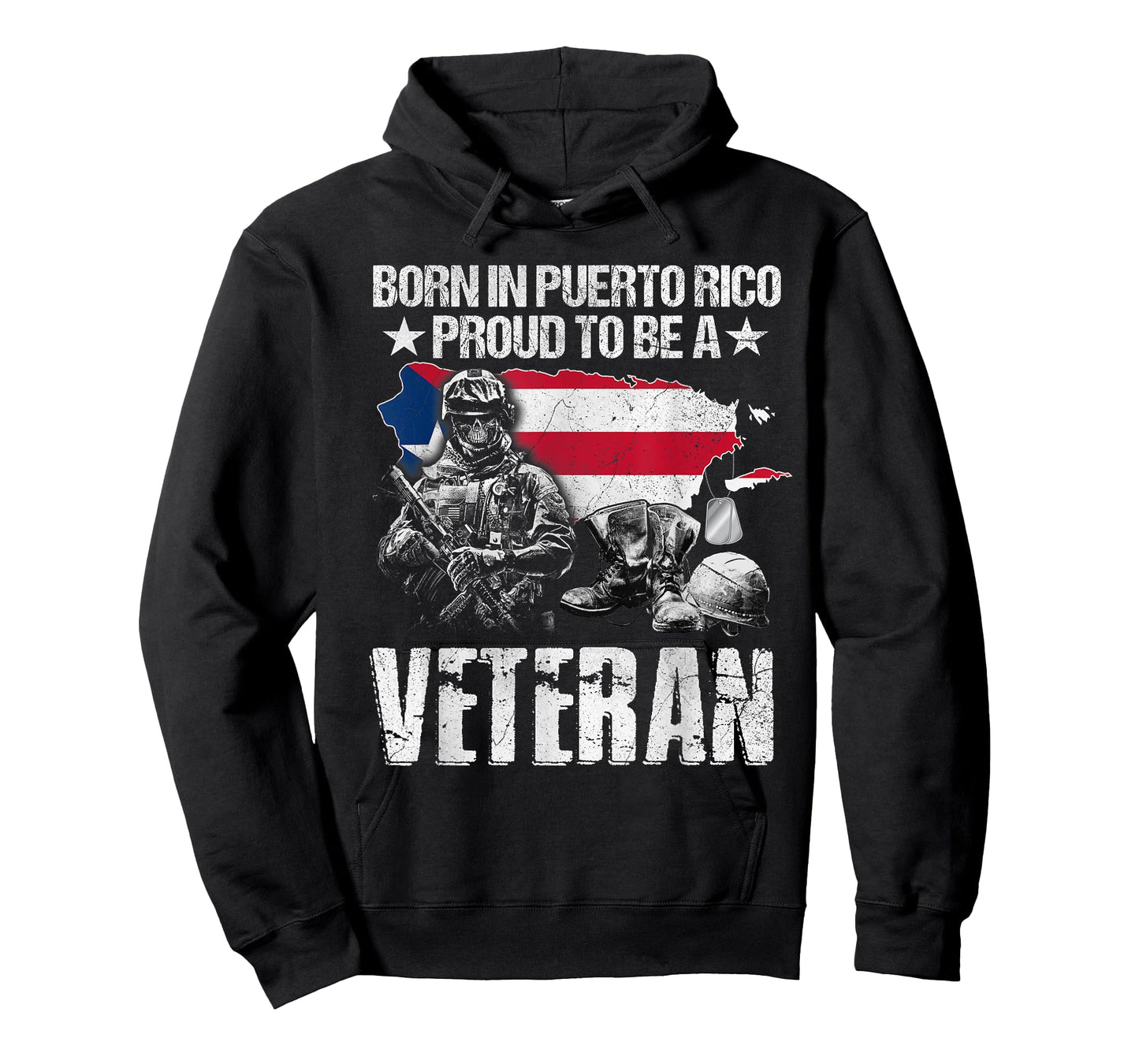 Born In Puerto Rico Proud To Be A Veteran Tshirt T-Shirt