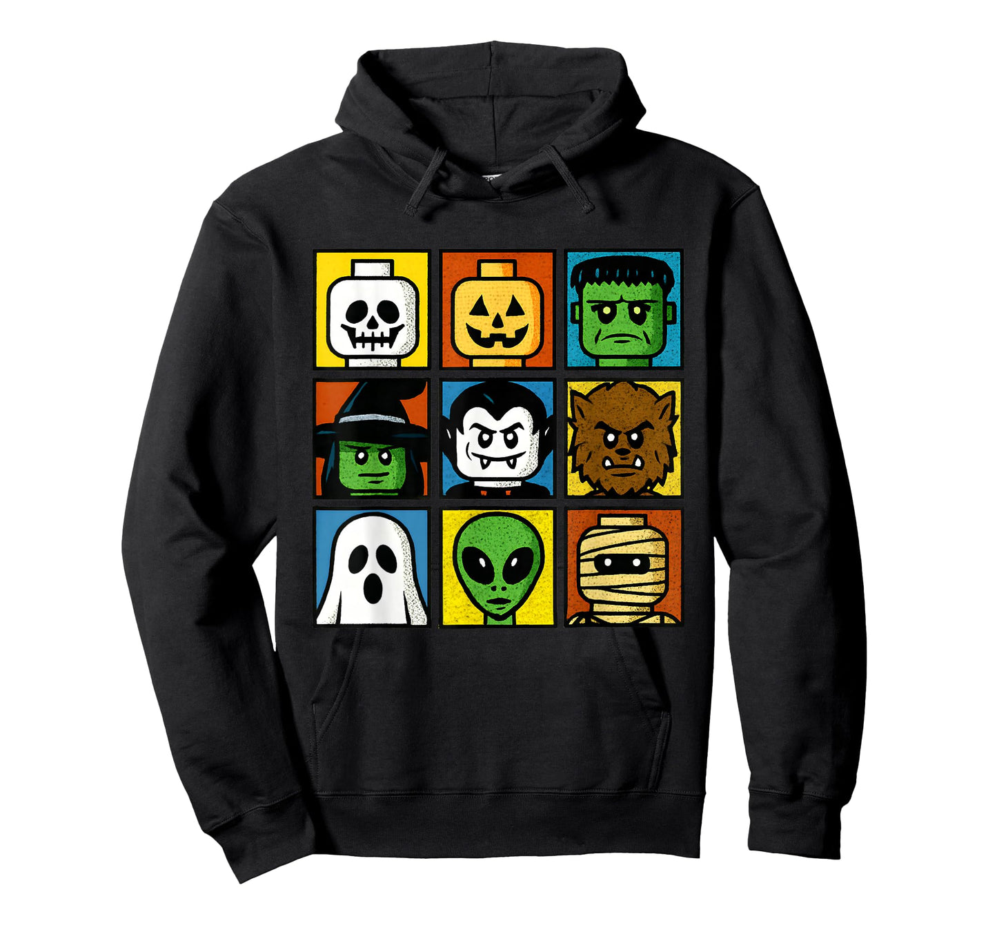 Halloween Building Brick Head Costume Funny Face Kids Boys T-Shirt