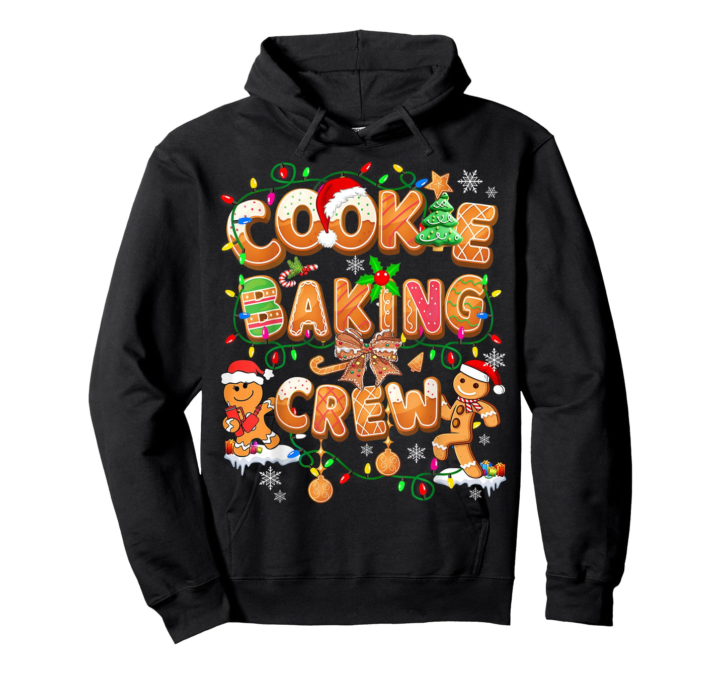 Cookie Baking Crew Gingerbread Cooking Lover Xmas Lights T-Shirt
