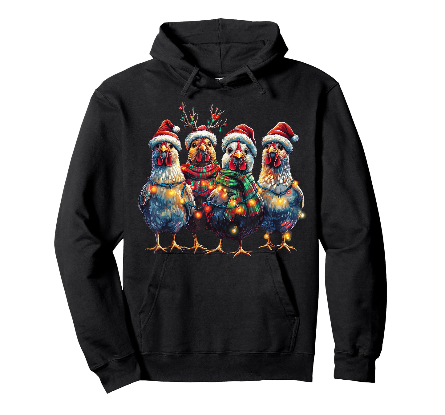Chicken Christmas Lights Xmas T-Shirt