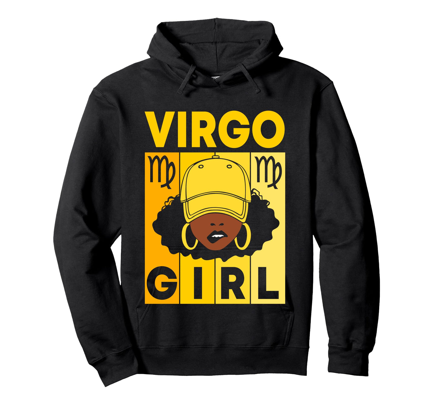 Virgo Girl Dope Afro Black Woman With Cap Zodiac Sign Long Sleeve T-Shirt