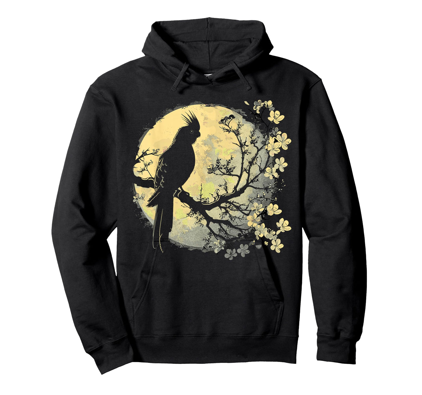 Cockatiel Parrot Lliebhaber Bird Moon and Flowers T-Shirt