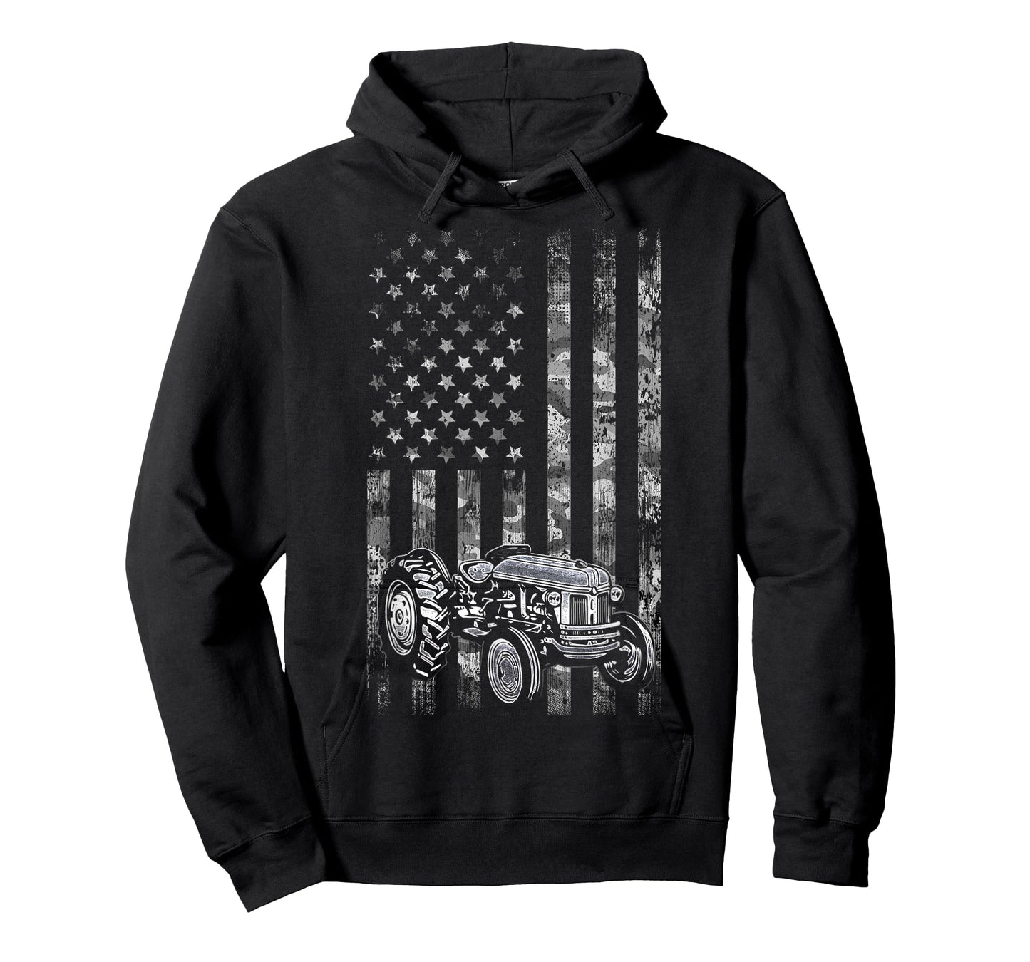 Tractor American Flag Patriotic Camo Vintage Farming T-Shirt