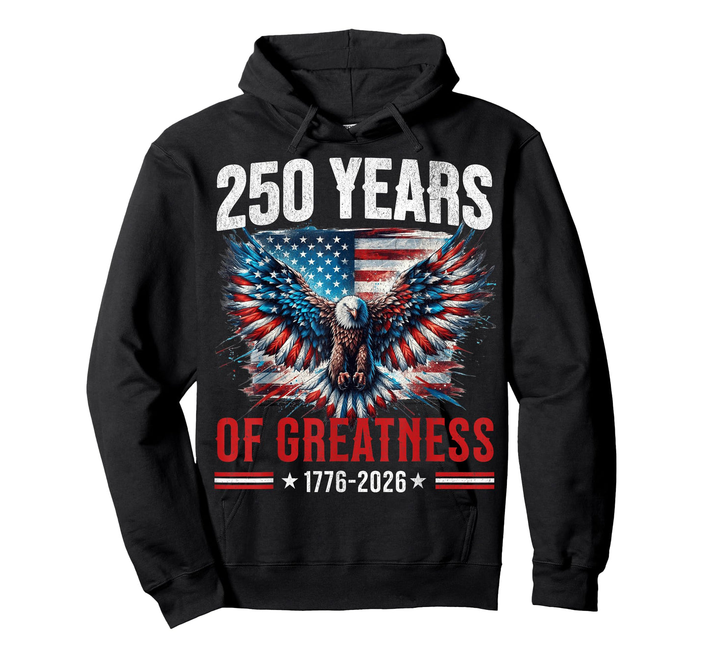 Eagle and Flag 250 Years 1776-2026 250th Birthday T-Shirt