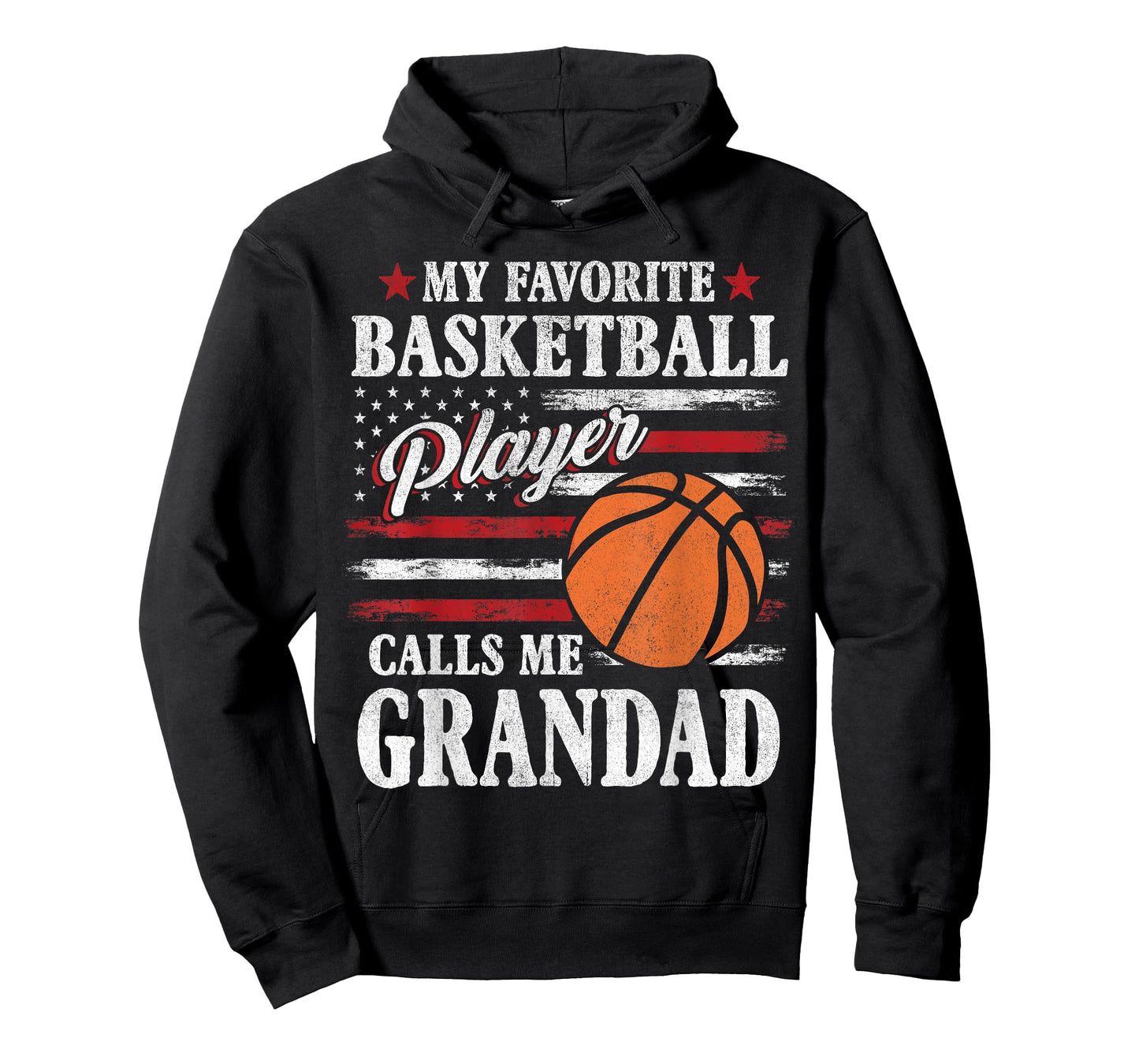 My Favorite Basketball Player Calls Me Grandad USA Flag T-Shirt